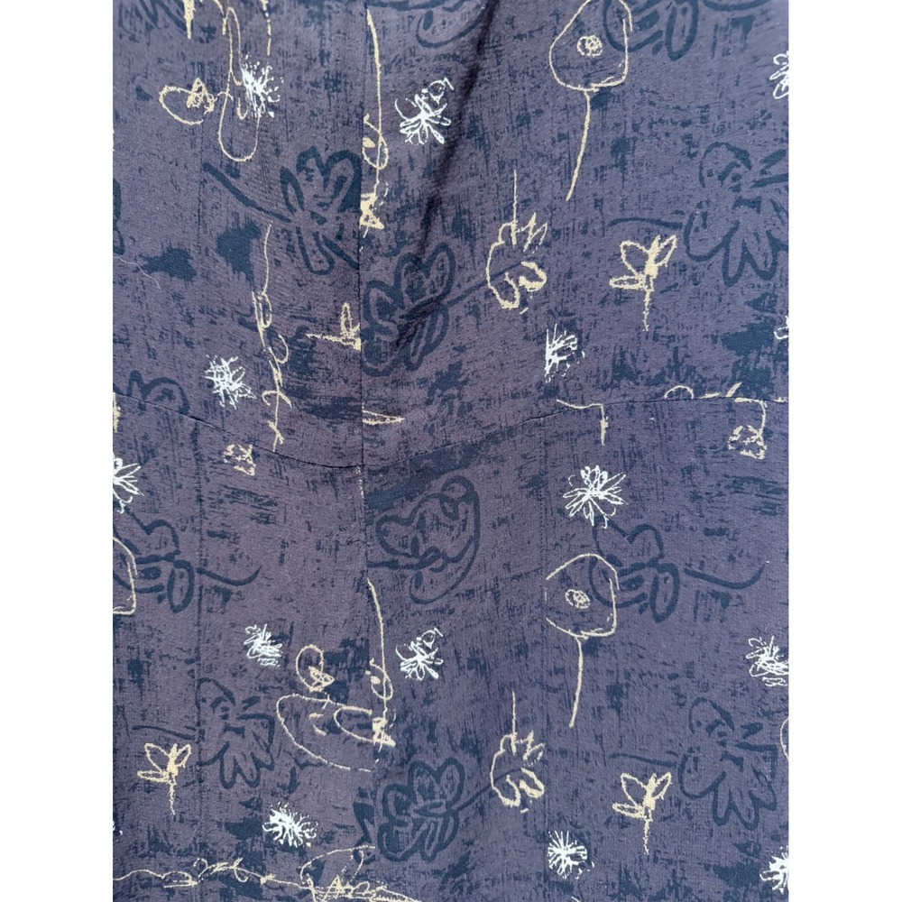 Sigrid Olsen Sport Brown Abstract Floral‎ Shift Dress Sleeveless Petite 4 90s - Picture 7 of 9